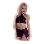 PVC-Zip-Top-&-Side-Split-Shorts - E6041 - Show off your curves with this outfit